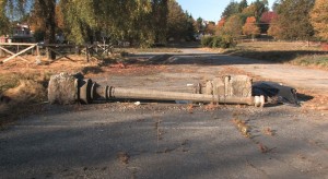 Heritage Lamp Posts abandoned on Little Mountain Site, 2012.