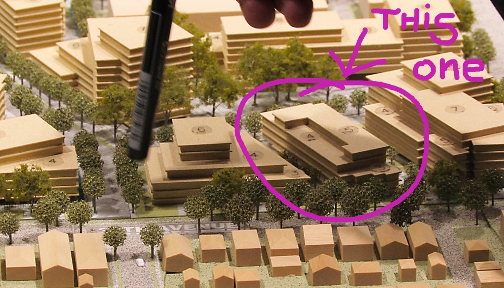 Model of new building reviewed at Urban Design Panel